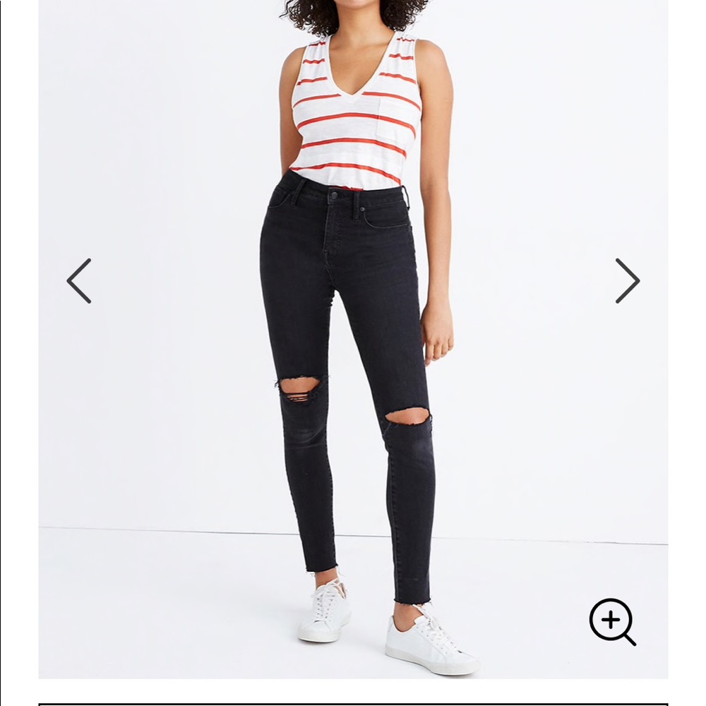 Madewell Curvy High Rise Skinny Jeans in Black Sea